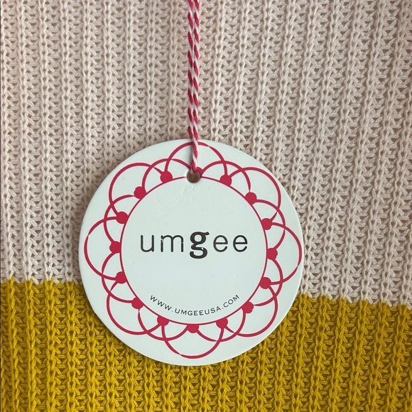 Umgee NWT Pink and Yellow Colorblock Cardigan 100% Cotton Pastel Open Front Cozy - Picture 11 of 11